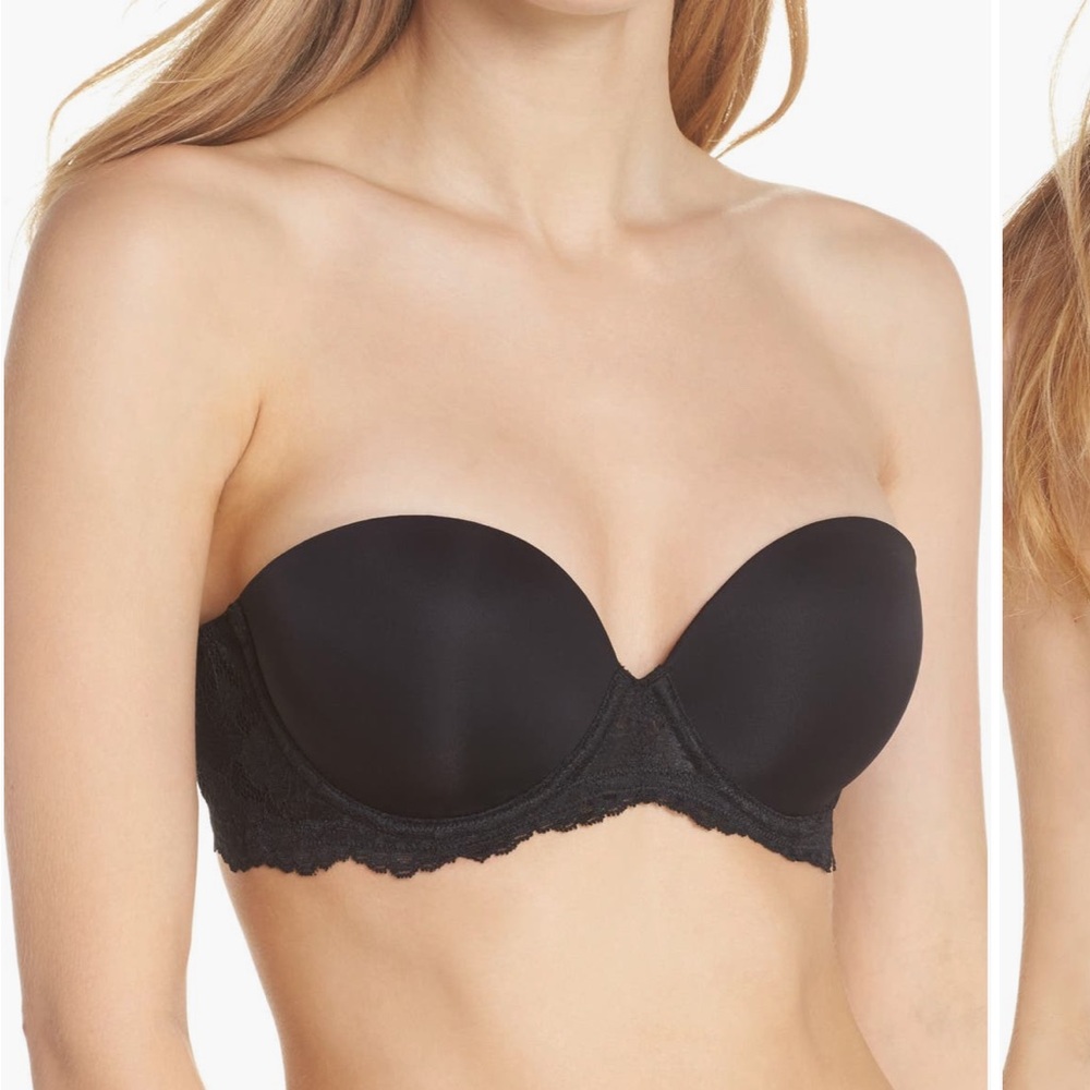 On Gossamer Black Strapless Underwire Bra